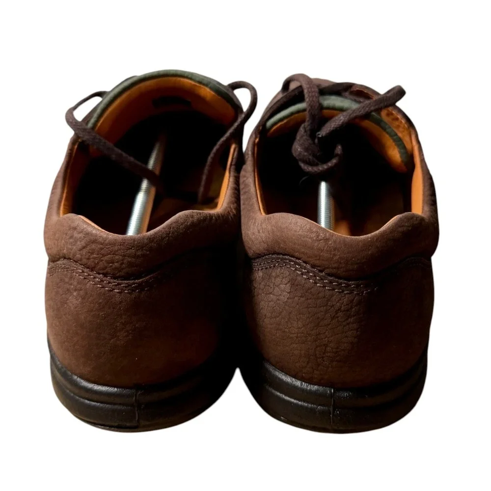 Ecco Fusion Vegetable Tanned Leather Moc Toe Derby Shoes Brown EU 45‎ US 11 Mens